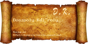 Doszpoly Károly névjegykártya