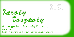 karoly doszpoly business card